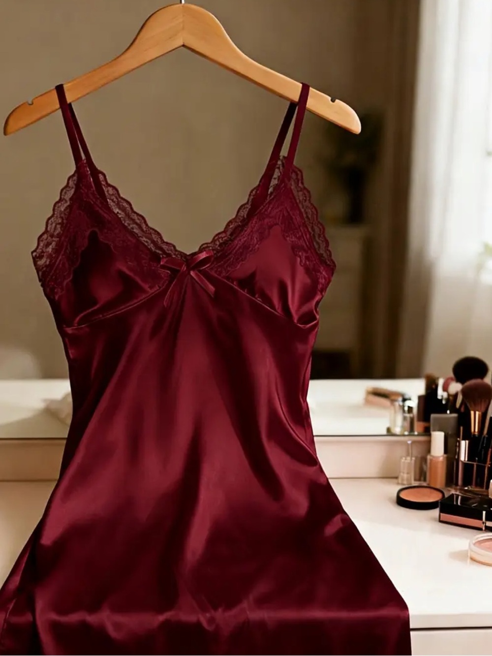 Deep Red, Silky, Night Slip - Picture 7 of 7